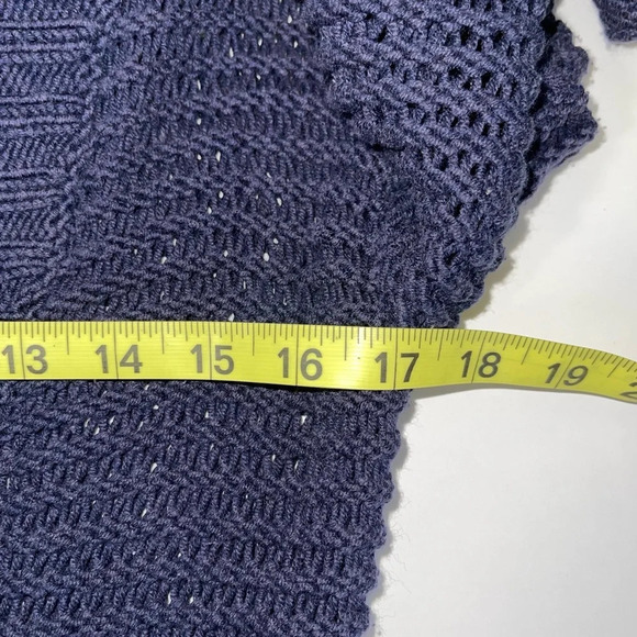 Eddie Bauer Navy Blue Open Stitch Knit Heavyweight Tunic Cardigan Small Women’s - Picture 9 of 13